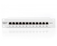 Digitus Patch panel 10 cali 12-portów RJ-45 Kat.6 ekranowany 1U komp - 1385374 - zdjęcie 1